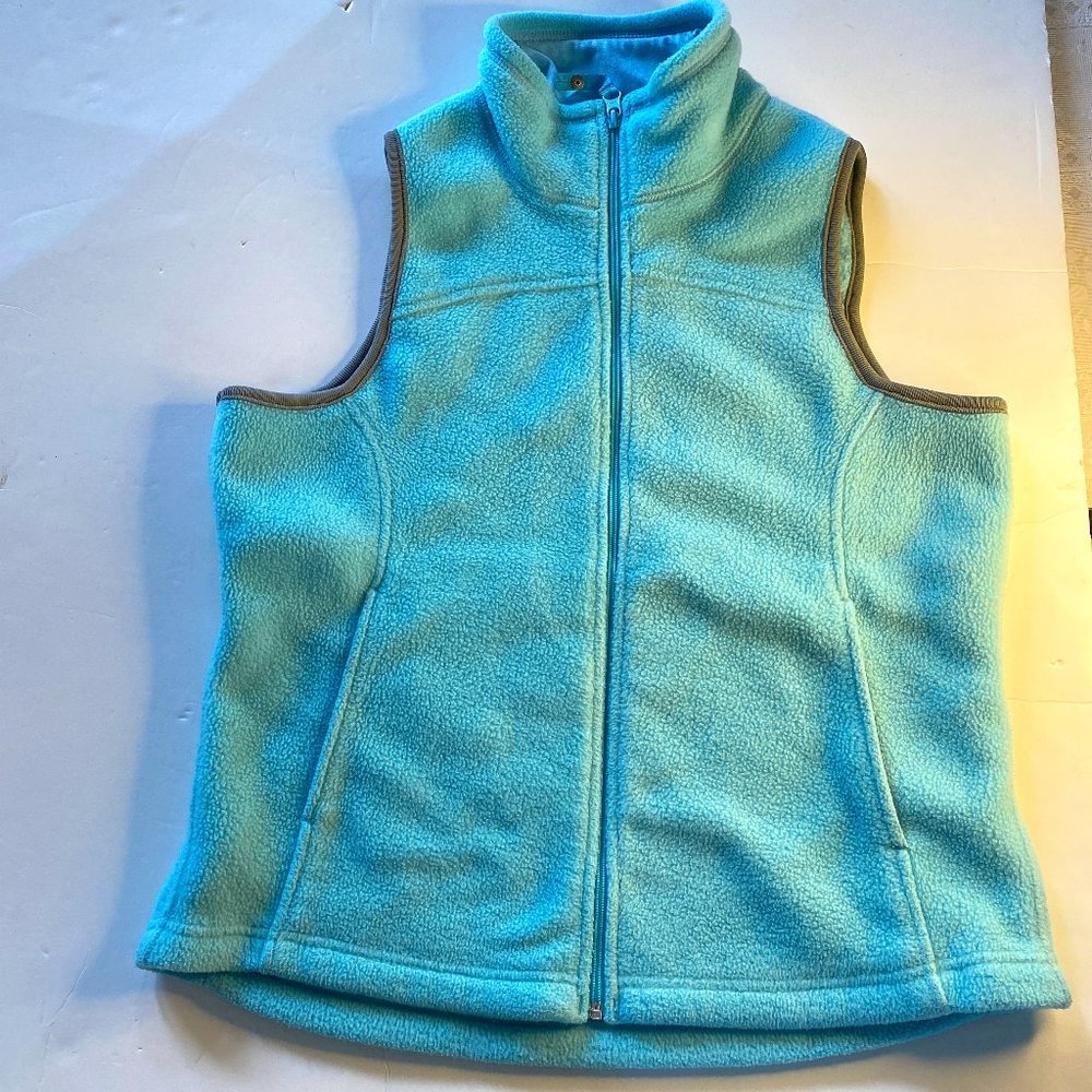 REI fleece vest in sea foam green/grey accent girl's XL (16/18).